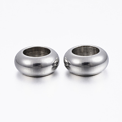 Stainless Steel Color 304 Stainless Steel Spacer Beads, Rondelle, Stainless Steel Color, 10x4.5mm, Hole: 6mm