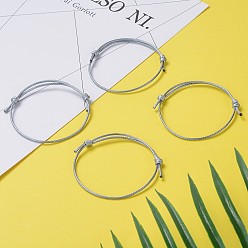 Gris Ardoise Bracelet en fils de polyester ciré coréen faire, gris ardoise, diamètre réglable: 40~70 mm