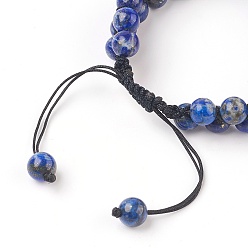 Lapis Lazuli Bracelets de perles tressées chakra naturel lapis lazuli, avec des pierres naturelles et synthétiques et des alliages synthétiques, argent antique, 2-3/8 pouce (6 cm)