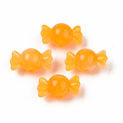 Orange Acrylic Beads, Imitation Gemstone, Candy, Orange, 9.5x18x10mm, Hole: 2.5mm, about 830pcs/500g