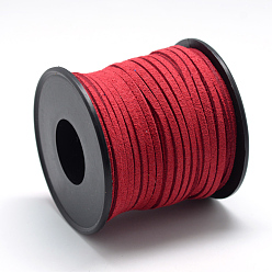 FireBrick Faux Suede Cords, Faux Suede Lace, FireBrick, 2.7x1.5mm, about 27.34 yards(25m)/roll