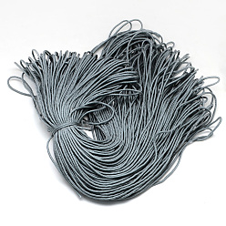 Gray Polyester & Spandex Cord Ropes, 16-Ply, Gray, 2mm, about 109.36 yards(100m)/bundle
