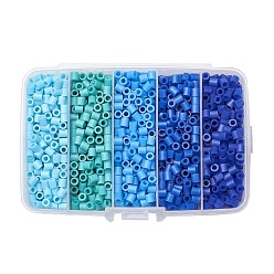 Blue 5mm PE DIY Fuse Beads Refills for Kids, Tube, Blue, 5x5mm, Hole: 3mm, about 1900pcs/ box