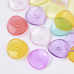 Mixed Color Transparent Acrylic Beads, Twisted Disc, Mixed Color, 15x2mm, Hole: 1.8mm, about 1560pcs/500g