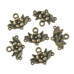 Antique Bronze Tibetan Style Chandelier Component Links, Lead Free and Nickel Free and Cadmium Free, Flower, Antique Bronze, 32x23x3mm, Hole: 2mm