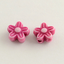 Mixed Color Craft Style Acrylic Beads, Flower, Mixed Color, 9x5mm, Hole: 2mm, about 2500pcs/500g