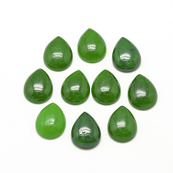 Green Natural Malaysia Jade Cabochons, teardrop, Green, 20x15x6mm