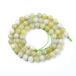 Autres Jades Chapelets de perles en jade naturel, ronde, 8mm, Trou: 1mm, Environ 50 pcs/chapelet, 14.96 pouce (38 cm)
