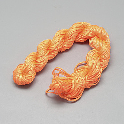 Dark Orange Braided Polyester Cords, Dark Orange, 1mm, about 28.43 yards(26m)/bundle, 10 bundles/bag