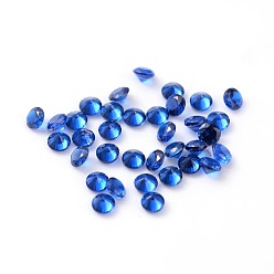 Blue Spinel Diamond Shape Cubic Zirconia Cabochons, Faceted, Blue, 1x2mm, about 1000pcs/bag
