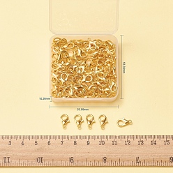 Golden Zinc Alloy Lobster Claw Clasps, Golden, 12x6mm, Hole: 1.2mm, 100pcs/Box
