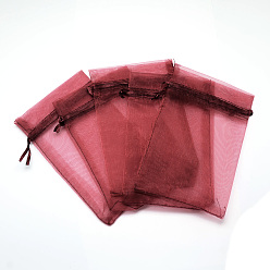 FireBrick Organza Bags, High Dense, Rectangle, FireBrick, 15x10cm