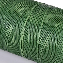 Морско-зеленый Вощеный шнур полиэстера, микро шнур макраме, вощеная швейная нить, плоский, цвета морской волны, 0.8 мм, около 284.33 ярдов (260 м) / рулон
