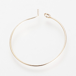 Light Gold Brass Hoop Earrings, Ring, Light Gold, 34x30x0.5mm, 24 Gauge, about 1000pcs/bag
