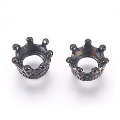 Bronze 316 perles chirurgicales en acier inoxydable, Perles avec un grand trou   , couronne, gris anthracite, 10x5.5mm, Trou: 5mm