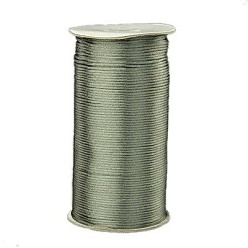 Gray Eco-Friendly 100% Polyester Thread, Rattail Satin Cord, for Chinese Knotting, Beading, Jewelry Making, Gray, 2mm, about 250yards/roll(228.6m/roll), 750 feet/roll