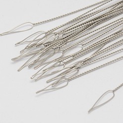 Stainless Steel Color Stainless Steel Knitting Needles, Stainless Steel Color, 110x0.5mm, Pin: 0.5mm, about 5pcs/bag