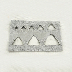 Silver Wool Felt Animals Ear Moulds, DIY Needle Felting Template Stencil Supplies, Silver, 120x80x4mm