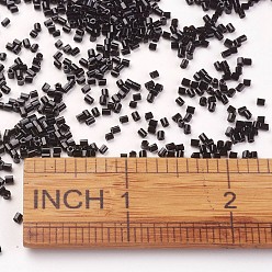 Noir Perles de verre mgb matsuno, perles de rocaille japonais, 11/0 perles de rocaille en verre trou rond opaque, deux coupe, hexagone, noir, 2x2x2mm, trou: 0.8mm, à propos de 44000pcs / sac, 450g / bag