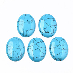 Synthetic Turquoise Synthetic Turquoise Cabochons, Oval, 40x30x6.5mm
