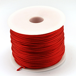 Красный Нейлоновая нить, гремучий атласный шнур, красные, 1.5 мм, около 100 ярдов / рулон (300 футов / рулон)
