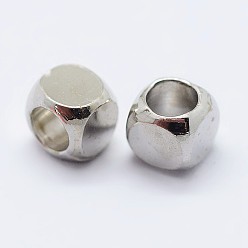 Couleur Mélangete Perles d'espacement en laiton cube, couleur mixte, 4x4x4mm, Trou: 3mm