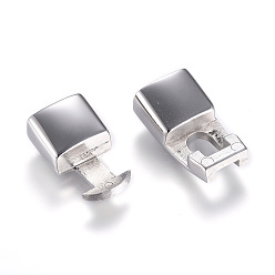Stainless Steel Color 304 Stainless Steel Snap Lock Clasps, Stainless Steel Color, 37x13x8.5mm, Hole: 10.5x6mm