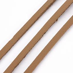 Sienna Suede Cords, Faux Suede Lace, with Imitation Leather, Camel, 3x1mm