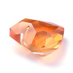 Topazee K 9 pendentifs en strass de verre, facette, cœur, topaze, 44x45.5x27.5mm, Trou: 1.4mm
