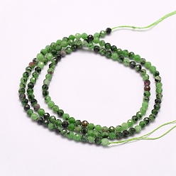 Ruby in Zoisite Natural Ruby in Zoisite Beads Strands, Faceted, Round, 3mm, Hole: 0.5mm, about 132pcs/strand, 15.5 inch(39.5cm)