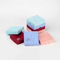 Couleur Mélangete Saint Valentin Cadeaux boîtes Forfaits boîtes bracelet en carton, carrée, couleur mixte, environ8.8 cm de large, 8.8 cm de long, 2.2 cm de haut