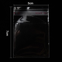 Clear OPP Cellophane Bags, Small Jewelry Storage Bags, Self-Adhesive Sealing Bags, Rectangle, Clear, 7x5cm, Unilateral Thickness: 0.035mm, Inner Measure: 5x5cm