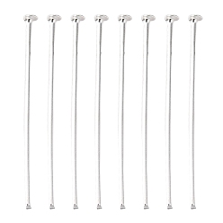 Silver Iron Flat Head Pins, Cadmium Free & Lead Free, Silver Color Plated, 30x0.75~0.8mm, 20 Gauge, about 8000pcs/1000g, Head: 2mm