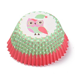Owl Cupcake Wrappers, DIY Baking Tool, Owl Pattern, 67.5x29.5mm, about 95~100pcs/box