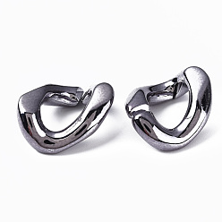 Gunmetal UV Plating Acrylic Linking Rings, Quick Link Connectors, for Curb Chains Jewelry Making, Twist Oval, Gunmetal, 27x22x10mm, Inner Diameter: 15x10mm
