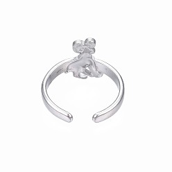Capricorn 304 Stainless Steel 12 Constellations/Zodiac Signs Open Cuff Ring for Women, Stainless Steel Color, Capricorn, US Size 6 3/4(17.1mm)~US Size 8 1/4(18.3mm)