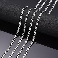 Stainless Steel Color 304 Stainless Steel Mother-Son Chains, Unwelded, Stainless Steel Color, 4~6x3mm