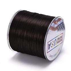 Coconut Brown Flat Elastic Crystal String, Elastic Beading Thread, for Stretch Bracelet Making, Coconut Brown, 0.5mm, about 328.08 yards(300m)/roll