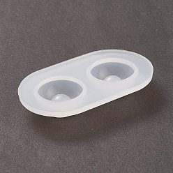 White Silicone Molds, Resin Casting Molds, For UV Resin, Epoxy Resin Jewelry Making, Toy Eyes, White, 5.1x2.9cm, Inner Diameter: 1.6cm and 0.6cm