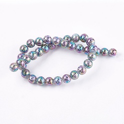 Medium Purple Electroplate Glass Beads Strands, Round, Medium Purple, 10mm, Hole: 1mm