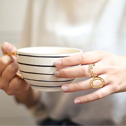 Платина Родиевое покрытие 925 регулируемое кольцо овальной формы из стерлингового серебра, полое массивное кольцо для женщин, платина, размер США 4 1/4 (15 мм)
