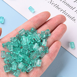Turquoise Transparent Acrylic Beads, Faceted, Polygon, Turquoise, 9x5mm, Hole: 1.8mm, about 3496pcs/500g