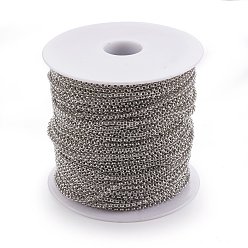 Platinum Iron Rolo Chains, Belcher Chain, Unwelded, Lead Free, Platinum Color, with Spool, Size: Chain: about 2.5mm in diameter, 1mm thick, about 328.08 Feet(100m)/roll