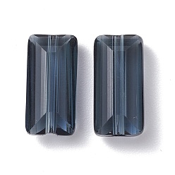 Prussian Blue Imitation Austrian Crystal Beads, Grade AAA, Faceted, Rectangle, Prussian Blue, 6x12x5mm, Hole: 0.7~0.9mm