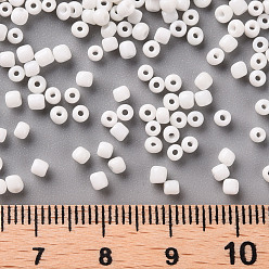White Glass Seed Beads, Opaque Colours Seed, Small Craft Beads for DIY Jewelry Making, Round, White, 2mm, Hole:1mm, about 30000pcs/pound