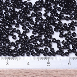 (RR401) Black MIYUKI Round Rocailles Beads, Japanese Seed Beads, 11/0, (RR401) Black, 11/0, 2x1.3mm, Hole: 0.8mm, about 5500pcs/50g