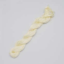 Jaune Verge D'or Fil de nylon, cordon de bijoux en nylon pour la fabrication de bracelets tissés , jaune verge d'or clair, 1mm, environ 26.24 yards (24m)/paquet, 10 faisceaux / sac, environ 262.46 yards (240m)/sac