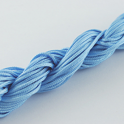 Bleu Ciel Clair Fil de nylon, cordon de bijoux en nylon pour la fabrication de bracelets tissés , lumière bleu ciel, 1mm, environ 26.24 yards (24m)/paquet, 10 faisceaux / sac, environ 262.46 yards (240m)/sac