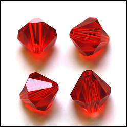 Red Imitation Austrian Crystal Beads, Grade AAA, Faceted, Bicone, Red, 8x8mm, Hole: 0.9~1mm