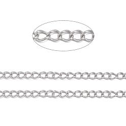 Stainless Steel Color 304 Stainless Steel Twist Chains, Stainless Steel Color, 4x3x0.6mm